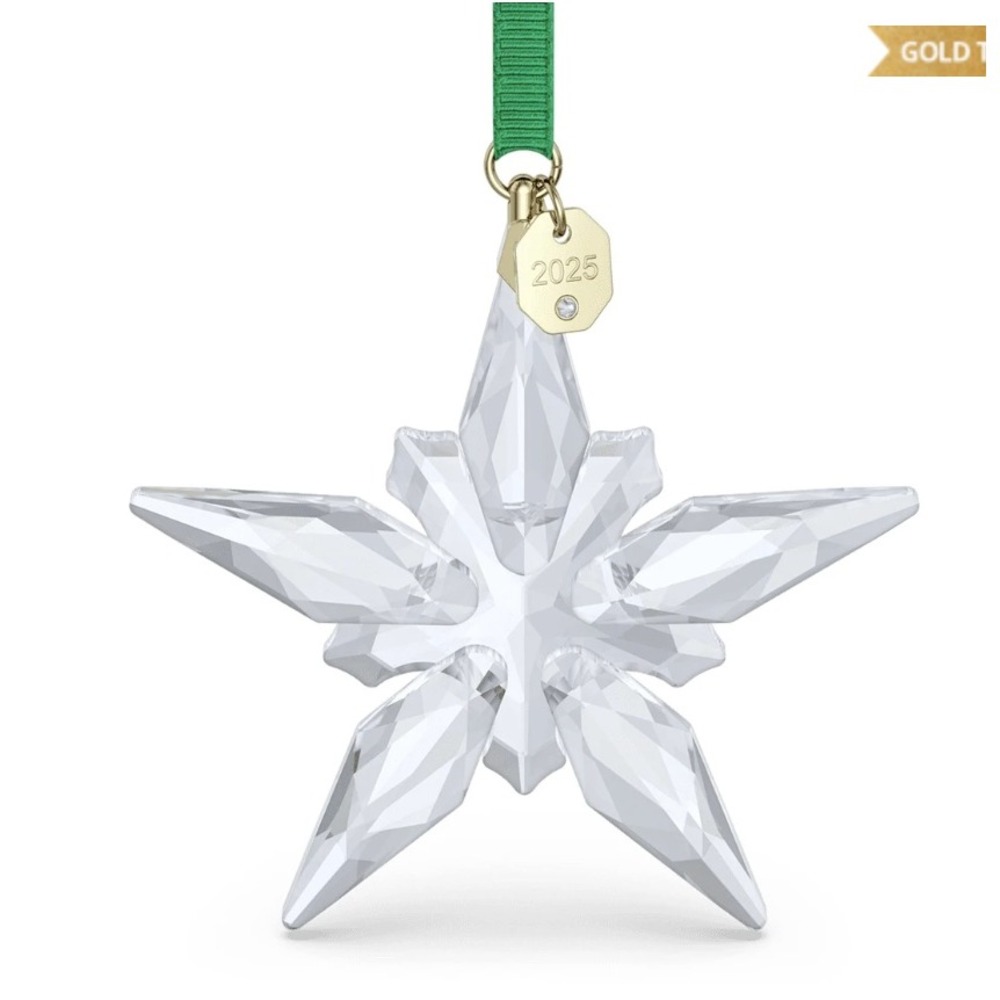 Swarovski Annual Edition 2025 Crystal‎ Star Ornament Green Ribbon NIB 2025 Tag - Picture 3 of 6